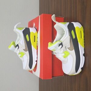 Nike Toddler Air Max 90 EasyOn White/Khaki-Cyber Size 7c HF6359-103 New